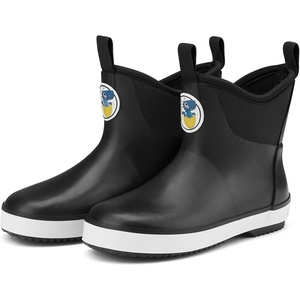 image:imageHISEA Kids Deck Boots Waterproof Lightweight Ankle Rain Boots for Boys Girls Rubber Boots Nonslip Child Rain ShoesBlack