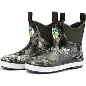 image:imageHISEA Kids Deck Boots Waterproof Lightweight Ankle Rain Boots for Boys Girls Rubber Boots Nonslip Child Rain ShoesGreen Camo