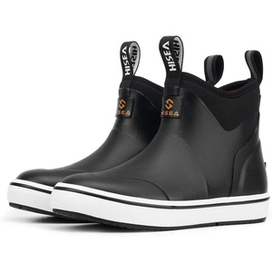 image:imageHISEA Kids EasyOn Rain Boots for Boys and Girls 4mm Neoprene Insulated Waterproof Deck Boots NonSlip Rubber Ankle Mud Boots for Toddler amp Big KidBlack