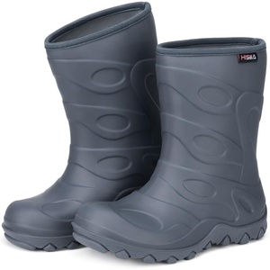 image:imageHISEA Kids Rain Boots for Boys Girls Waterproof Insulated Easyon Toddler Rubber Boots Lightweight Seamless Wide Mud Boot with NonSlip Outsole for Outdoor PlayingNavy