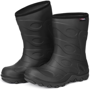 image:imageHISEA Kids Rain Boots for Boys Girls Waterproof Insulated Easyon Toddler Rubber Boots Lightweight Seamless Wide Mud Boot with NonSlip Outsole for Outdoor PlayingBlack