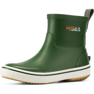 image:imageHISEA Kids Rain Boots for Girls Boys Toddler Waterproof NonSlip Easyon Rubber Deck Boots Lightweight Flexible UnisexChild Ankle Chelsea Booties for Outdoor School PlayGreen
