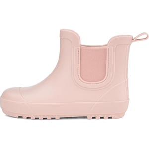 image:imageHISEA Kids Waterproof Ankle Deck Boots NonSlip Rubber Chelsea SlipOn with Round Toe for Boys amp Girls Lightweight Toddler to Big Kid Rainboots for Farm Park Hiking amp Outdoor PlayPink