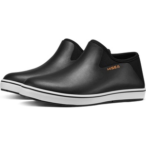 image:imageHISEA Mens Deck Boots Waterproof Nonslip Lightweight Rubber Ankle Rain Booties for Men Low Cut Foldable heel Neoprene Mud Garden Shoes for Outdoor Fishing Farming Gardening Lawn CareBlack