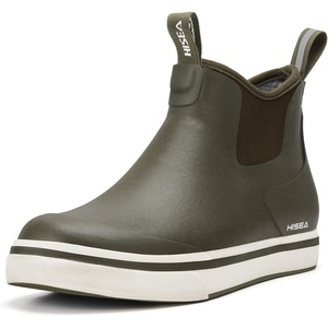 image:imageHISEA Mens Deck Rain Boots Saltwater Fishing Booties Waterproof Ankle Rain Boots with High TractionOlive Green