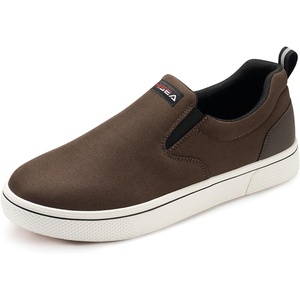 image:imageHISEA Mens Deck Shoes Waterproof Rain Boots SlipOn Canvas Loafers Fashion Sneaker Low Top Casual Work Shoes with NonSlip Rubber Sole for Fishing Gardening Commuting Kitchen YardBrown