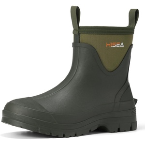 image:imageHISEA Mens Mud Boots Short Garden Shoes Ankle Hight Waterproof Neoprene Rubber Rain BootsGreen