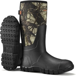 image:imageHISEA Mens Rain Boots with Steel Shank Waterproof Insulated Neoprene Rubber Work Boots Durable AntiSlip Outdoor Mud Shoes Adjustable Calf for Hunting Gardening Farming FishingCamo