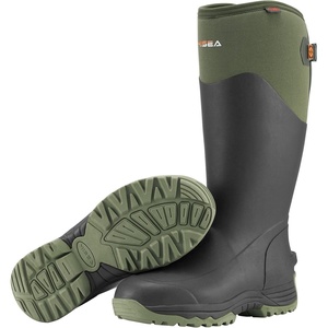 image:imageHISEA Rubber Work Boots for Men Waterproof Insulated Neoprene Hunting Boots with Adjustable Calf Durable AntiSlip Outdoor Mud Shoes for Gardening Farming Fishing Yard WorkingGreen