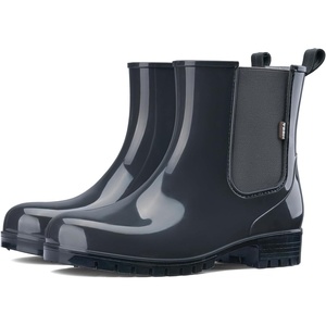 image:imageHISEA Short Rain Boots for Women Waterproof Garden Shoes AntiSlipping Ankle Chelsea Rainboots for Ladies with Comfort Insole Lightweight Stylish Rubber Rain Shoes Outdoor Work BootiesGrey