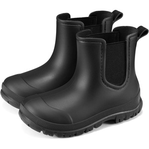 image:imageHISEA Toddler Rain Boots for Boys Girls Kids Short Rubber Boots Waterproof Lightweight with Nonslip OutsoleBlack