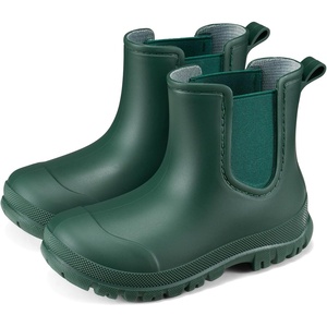 image:imageHISEA Toddler Rain Boots for Boys Girls Kids Short Rubber Boots Waterproof Lightweight with Nonslip OutsoleGreen