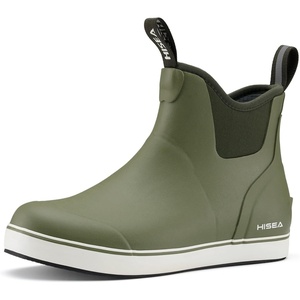 image:imageHISEA Womens Ankle Rain Boots Rubber Fishing Deck Boots Garden Boots for Women WaterproofOlive Green