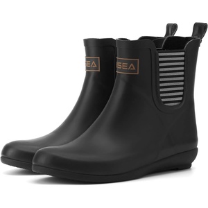 image:imageHISEA Womens Ankle Rain Boots Waterproof Chelsea Boots Rubber Garden Shoes Wedge Heel AntiSlipping Rainboots for Ladies with Comfort Insole Lightweight Short Rain Shoes Outdoor Work Booties