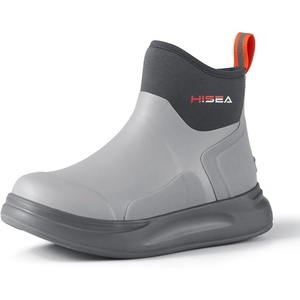 image:imageHISEA Womens Chelsea Rain Boots Rubber Ankle Short Boots for Women Waterproof Durable Insulated Mud Booties for Outdoor Garden WorkGrey