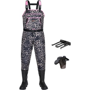 image:imageHISEA Womens Chest Waders 45mm Neoprene Leopard Hunting Wader for Women with Insulated Boots Waterproof Fishing WadersArabian Leopard