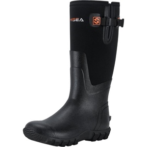 image:imageHISEA Womens Mid Calf Rain Boots Waterproof Rubber Boot for Garden Mud WorkingBlack
