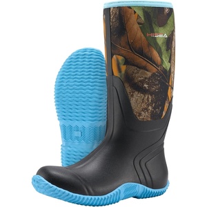 image:imageHISEA Womens Rain Boots Knee High Rubber Boots Waterproof Insulated Neoprene Mud Boots AntiSlip Outdoor Work Boots for Hunting Gardening Farming Yard Working Size 611Blue Camo