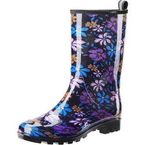 image:imageHISEA Womens Rain Boots Waterproof Mid Calf Garden Boots for WomenPurple Floral