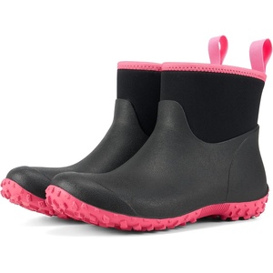 image:imageHISEA Womens Rubber Boots Waterproof Ankle Rain Boots Insulated Neoprene Mud Boots AntiSlip Outdoor Work Shoes for Hunting Gardening Farming Yard WorkingPink