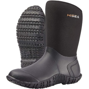 image:imageHISEA Womens Rubber Garden Boots Waterproof Insulated Yard Gardening Shoes Mid Height for Mud Working OutdoorBlack