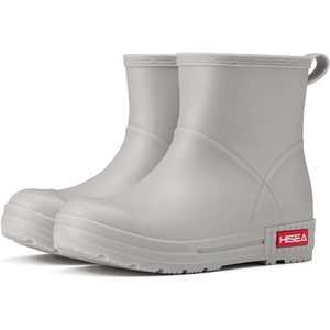 image:imageHISEA Womens Short Chelsea Boots Ankle Rubber Rain Boots for Garden WaterproofGrey