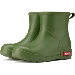 image:imageHISEA Womens Short Chelsea Boots Ankle Rubber Rain Boots for Garden WaterproofLight Green