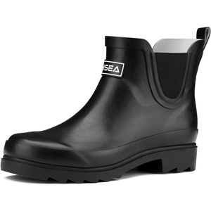 image:imageHISEA Womens Short Rubber Rain Boots Waterproof Chelsea Garden Boots for Ladies with Comfort Insole Stylish Ankle Rain Shoes Outdoor Work Booties CHOOSE ONE SIZE UP