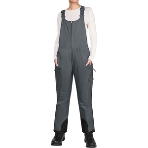 image:imageHISEA Womens Snow Bib Overalls Snowsuit Ski Pants Waterproof Insulated Skiing Pants Women Grey