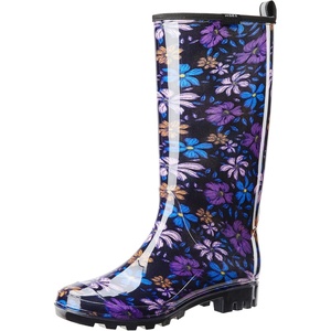 image:imageHISEA Womens Tall Rain Boots Waterproof Garden Boots Fashion Print Rubber PVC Rainboots For Ladies AntiSlip Knee High Mud Boots for Outdoor Gardening Farm Yard Work Slim Calf amp Wide CalfPurple Floral
