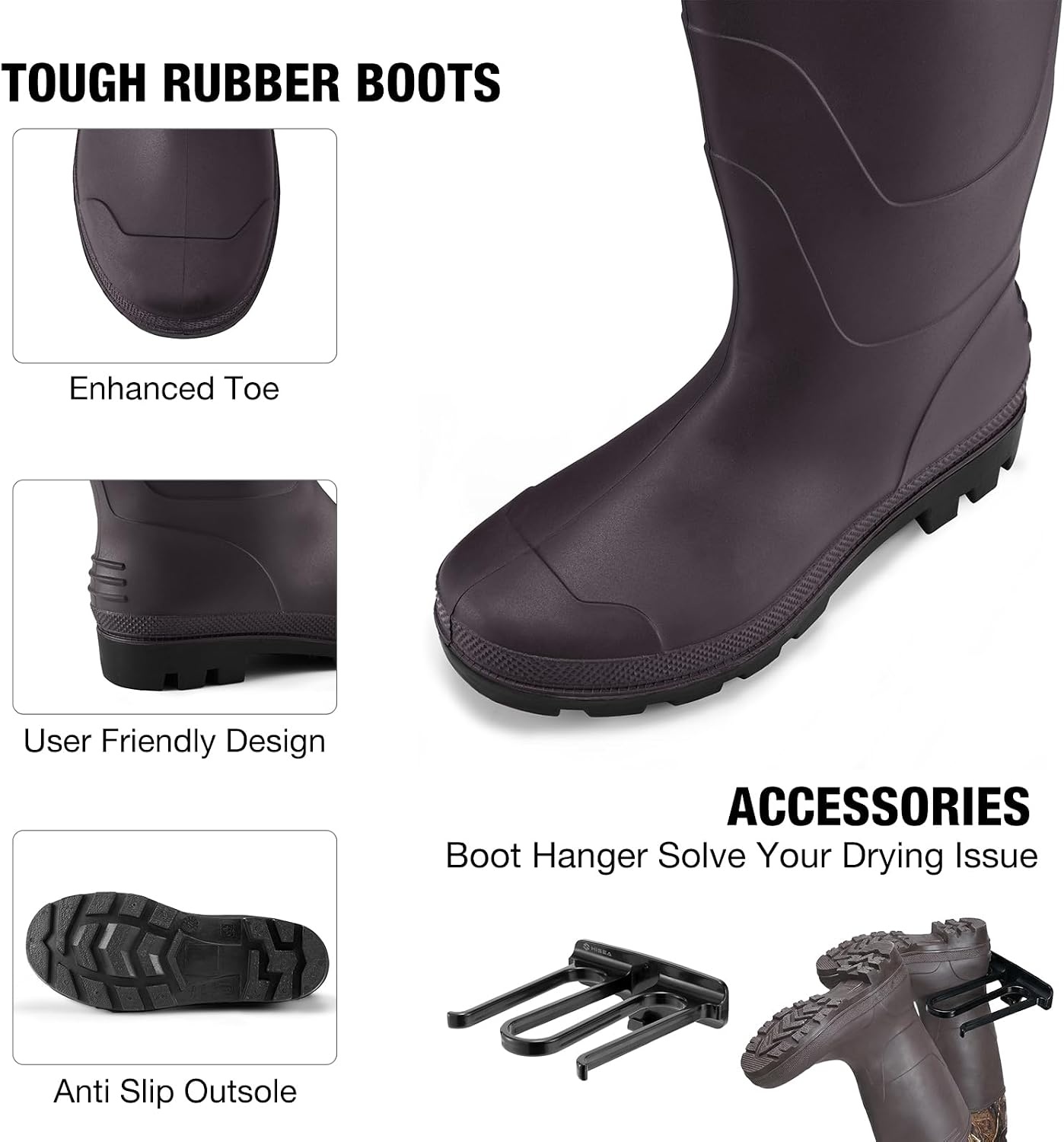 image:imageFISHINGSIR Fishing Waders for Men 2Ply NylonPVC Waterproof Women Chest Wader with Boots Bootfoot Hunting WadersCamo