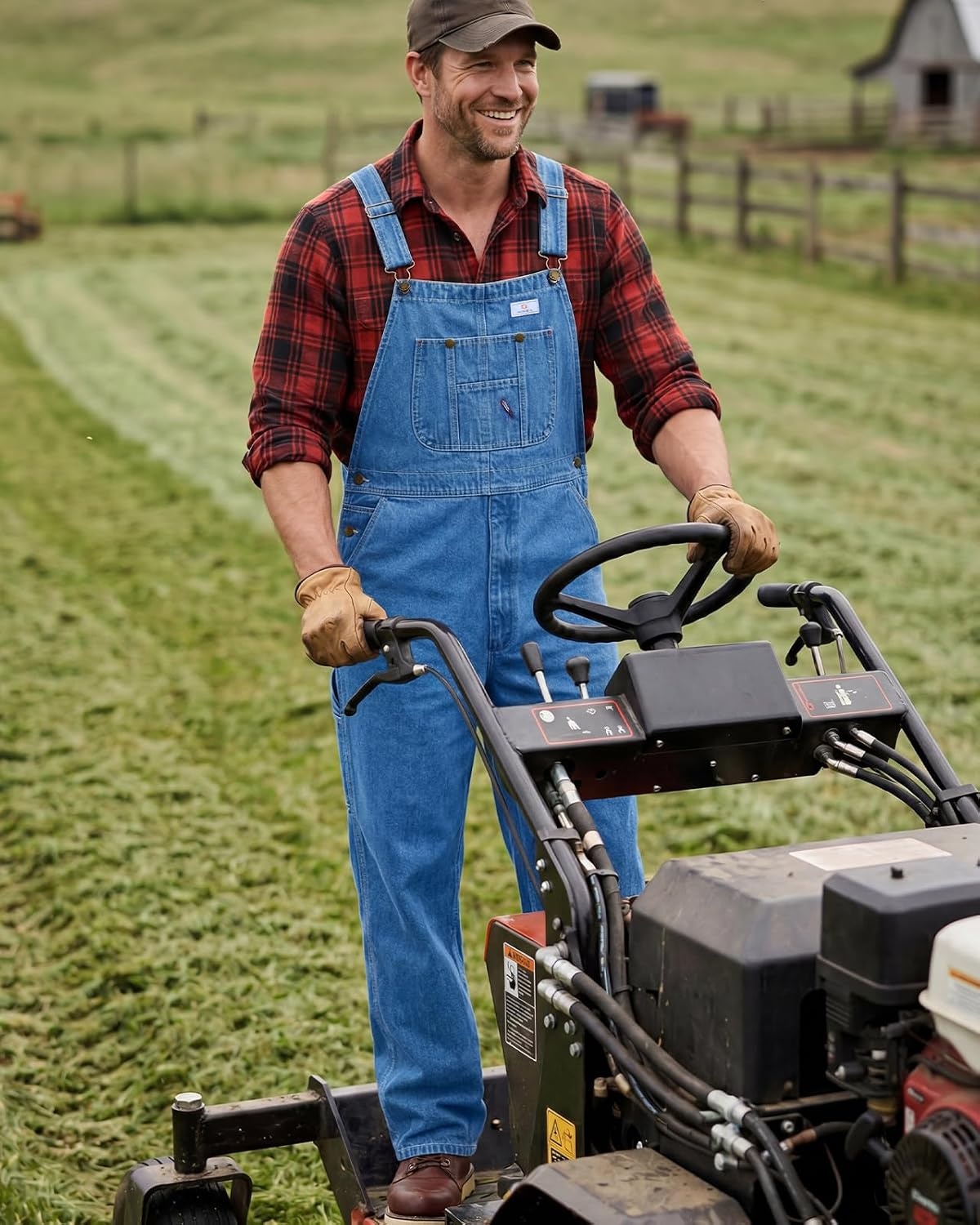 image:imageHISEA Mens Denim Bib Overalls Mens Overalls Workwear with Adjustable Straps and Convenient Tool PocketsStone Washed Blue