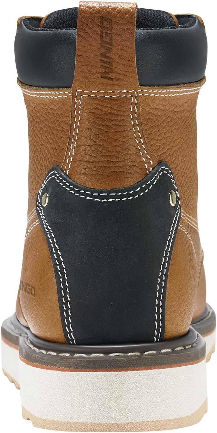 image:imageHISEA NINGO Work Boots for Men SteelSoft Toe Boots6 Water Resistant Slip Resistant Industrial amp Construction Work Shoes Composite Toe Working BootSoft Toe Bronze