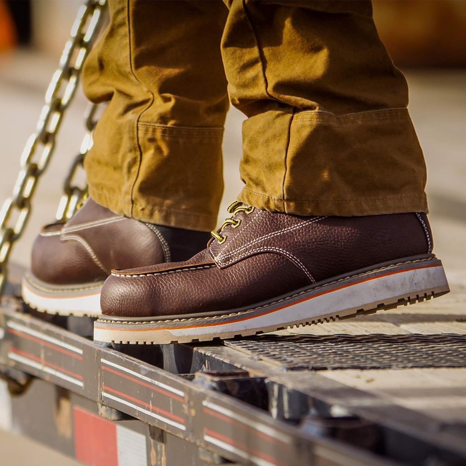 image:imageHISEA NINGO Work Boots for Men SteelSoft Toe Boots6 Water Resistant Slip Resistant Industrial amp Construction Work Shoes Composite Toe Working BootSteel Toe Darkbrown