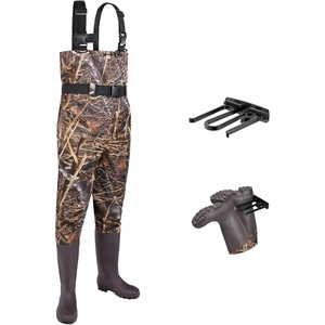 image:imageFISHINGSIR Fishing Waders for Men 2Ply NylonPVC Waterproof Women Chest Wader with Boots Bootfoot Hunting WadersCamo