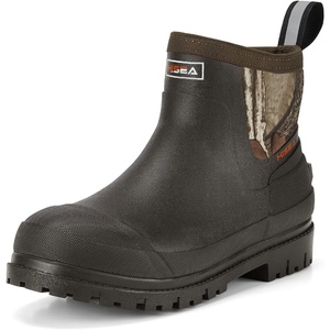 image:imageHISEA Mens Chelsea Rain Boots Rubber Ankle Short Boots for Men Waterproof Durable Insulated Mud Booties for Outdoor Garden WorkCamo