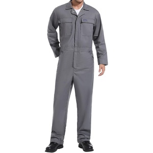 image:imageHISEA Mens Long Sleeve Coverall Stain amp Wrinkle Resistant Mens Work Coverall with Multi PocketsGray