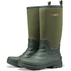 image:imageHISEA Mens Neoprene Rubber Rain BootsWaterproof Insulated Hunting Fishing Mud BootsWarm Boot with Comfortable NonSlip Soles Suitable for Outdoor Garden WorkOlive Green