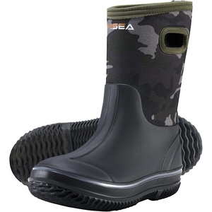 image:imageHISEA Kids Rain Boots for Boys Girls Waterproof Insulated Rubber Neoprene Boots Seamless Outdoor Boot with Handles Rainboots All Weather Mud Boots for Rain Water Snow and Winter Little KidBig KidGreen Camo